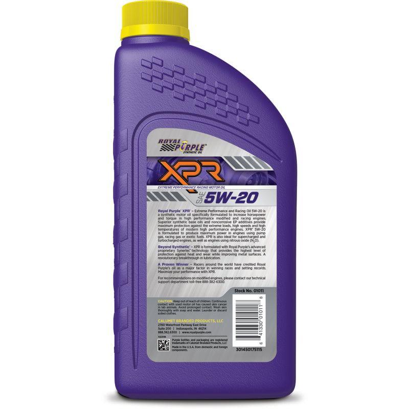 Royal Purple XPR Synthetic Extreme Performance 5W20 Racing Oil - 1 Quart