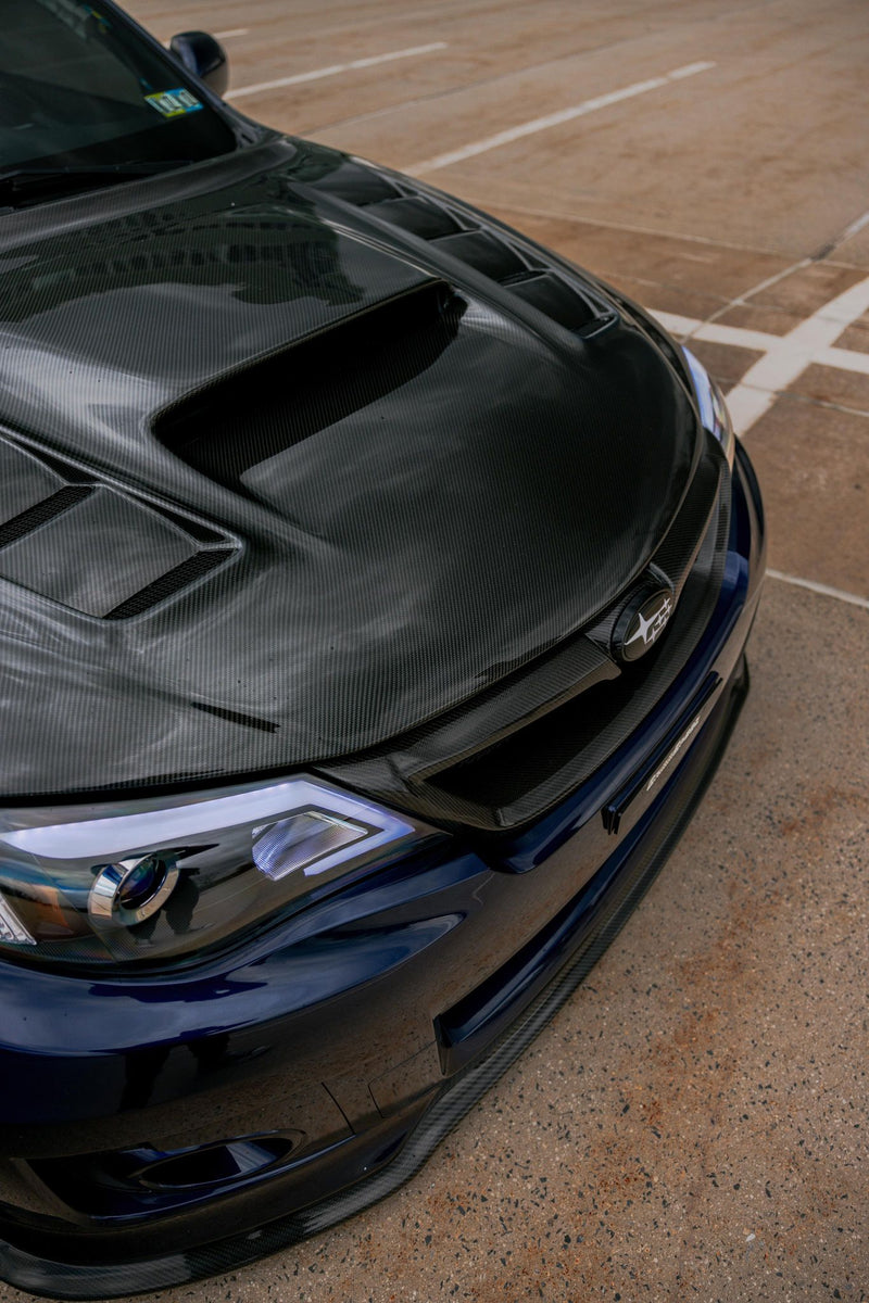 JDMuscle 08-14 WRX/STI Carbon Fiber Hood V3 w/ Heat Extract