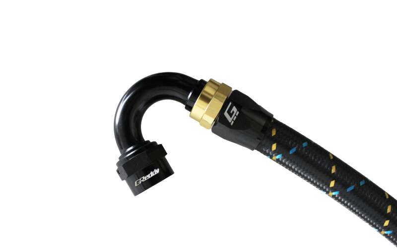 GReddy AN04 150 DEGREE HOSE END SWIVEL BLACK/GOLD ANODIZED