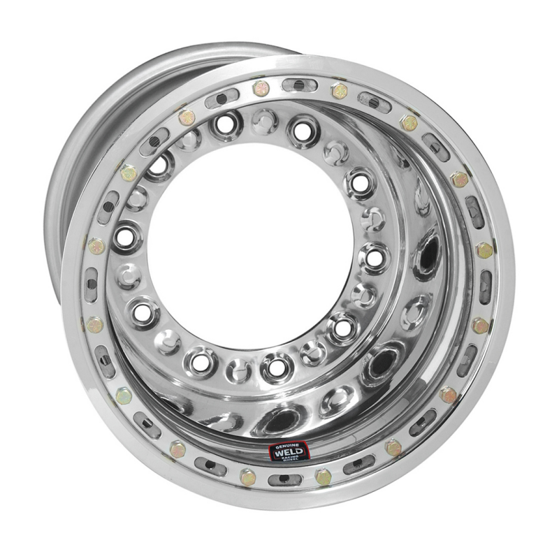 Weld Wide 5 HS 15x13 / 5x10.25 / 4 BS - Polished Shell - Black Mod OBL Wheel