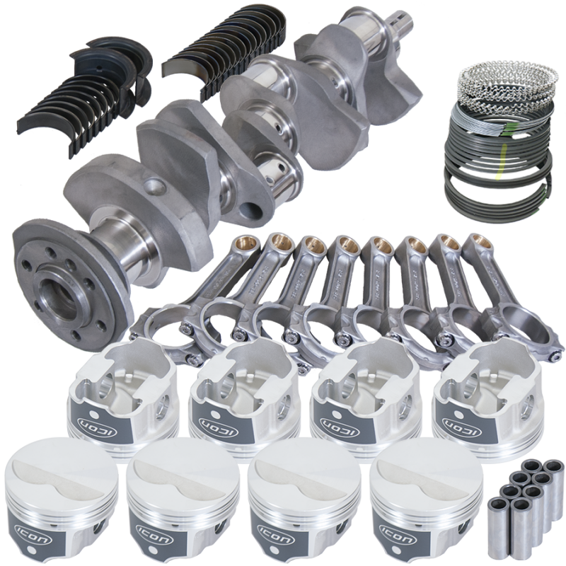 Eagle Chevy 350 3.480in Crank 5.700in I-Beam Rods -3.7cc Flat Top 4.030in Pistons Rotating Assembly