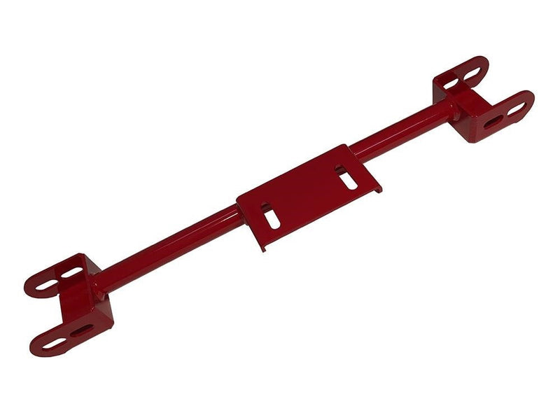 Suspension Engineering red transmission crossmember for Silverado Sierra 4WD