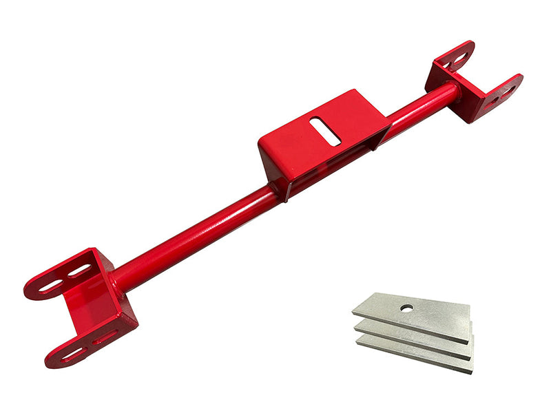 Suspension Engineering 4L60E transmission crossmember 2000-2006 Silverado Sierra 2WD red