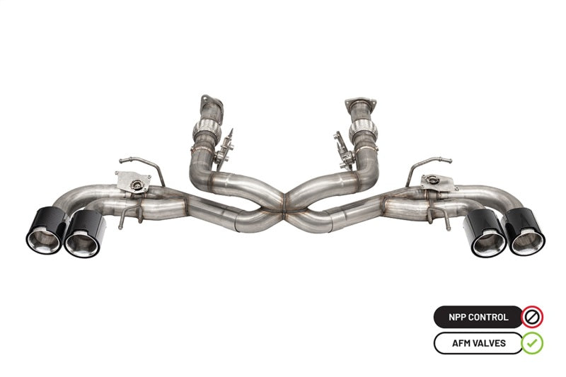 Corsa 2020-2025 Chevrolet Corvette C8 RWD 3in Delete 4 Valve Cat-Back w/NPP w/4.5in CF Polished Tips