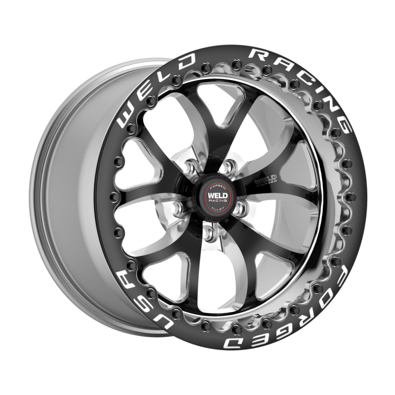 Weld S76 Beadlock 17X10/5x120.65/7.2 BS/3.18 HB - Black Center - Polished Shell - Black SBL Wheel