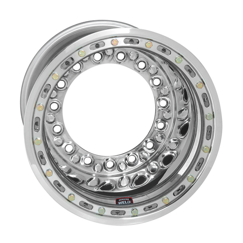 Weld Wide 5 XL 15x14 / 5x10.25 / 3 BS - Polished Shell - Black Mod OBL - Black Cover Wheel
