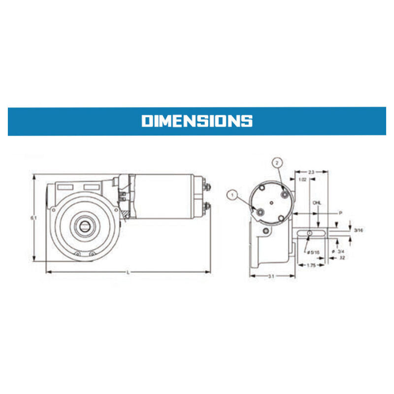 Superwinch Replacement Power Drive - .55hp 60:1 Ratio 12V