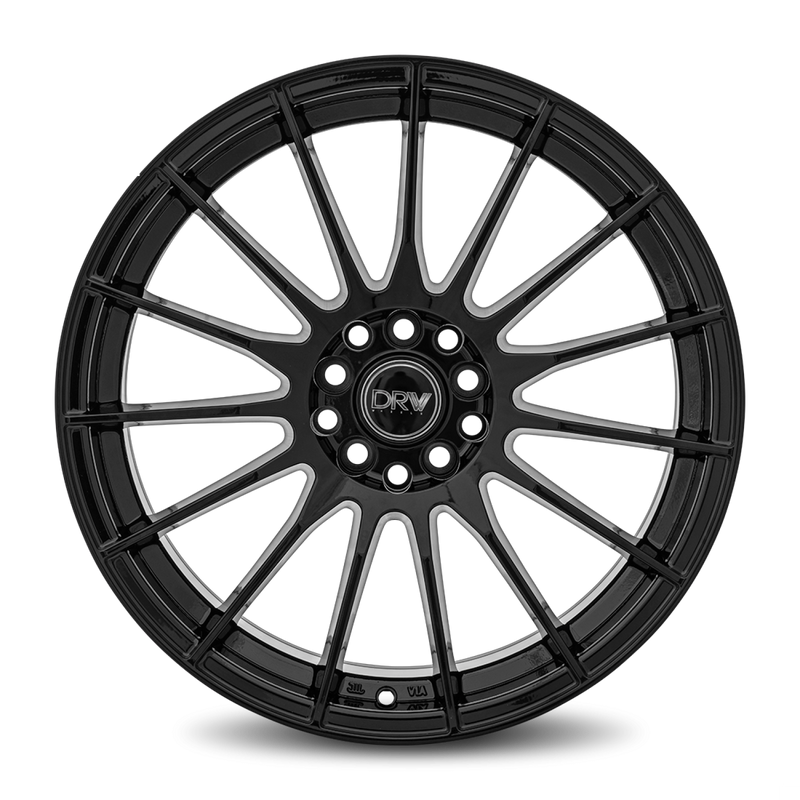 DRW Wheels D15 18x8 5x105/114.3 40 73.1 Gloss Black Machine Face