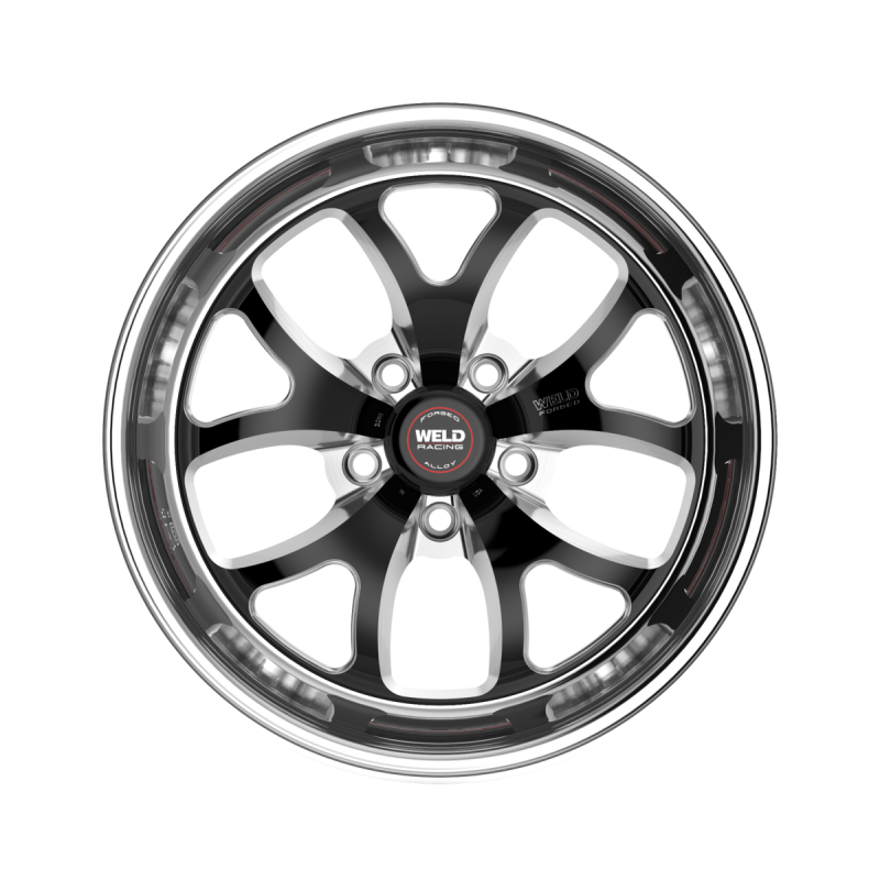 Weld S76 17x10.5 / 5x112 / 7.3 BS / 3.18 HB - Black Center - Polished Shell - Non-BL Wheel