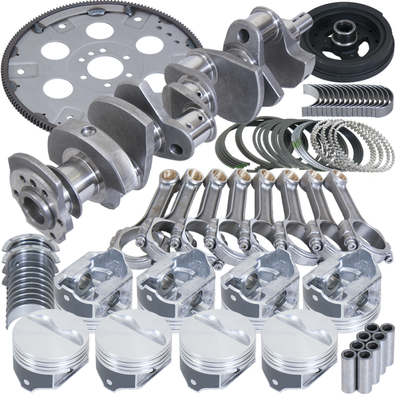 Eagle Chevy 350 1Pc 3.750in Crank 5.700in I-Beam Rods 4.040in Pistons 168 Tooth FP Balanced Assembly