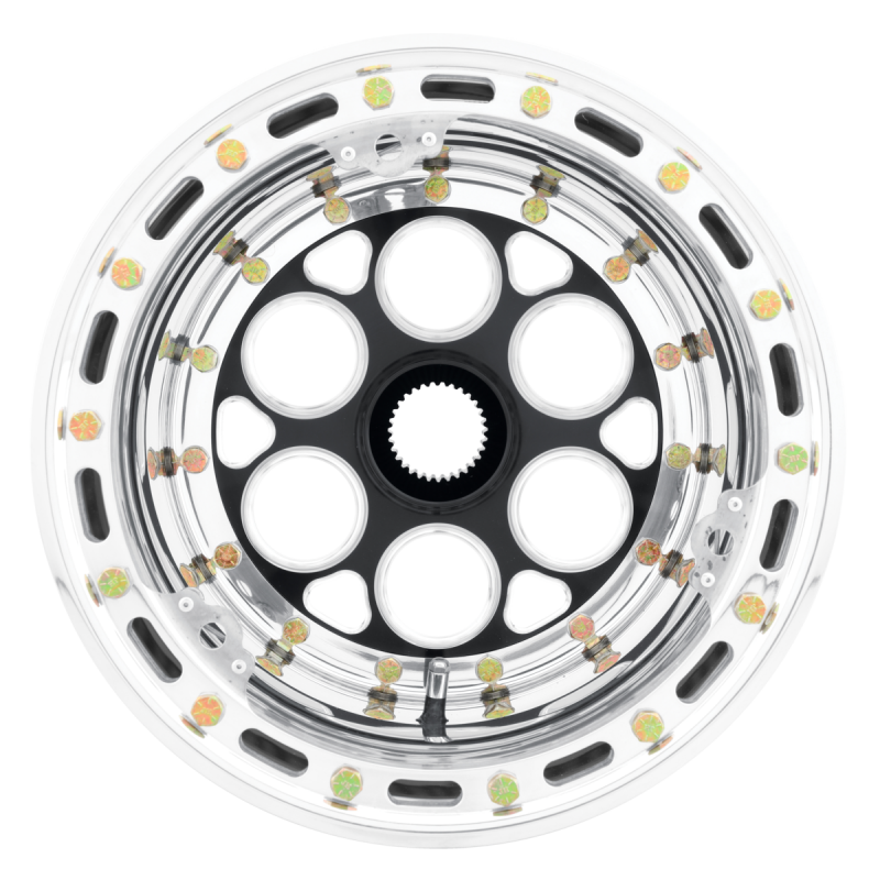 Weld Magnum Midget Sprint 13x10/31-Spline/3 BS-Black Cntr-Pol. Shell-Polished OBL-Black Cover Wheel