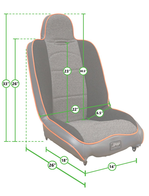 PRP Jeep Wrangler JK/JKU Daily Driver High Back Suspension Seats Kit (Pair) - Gray