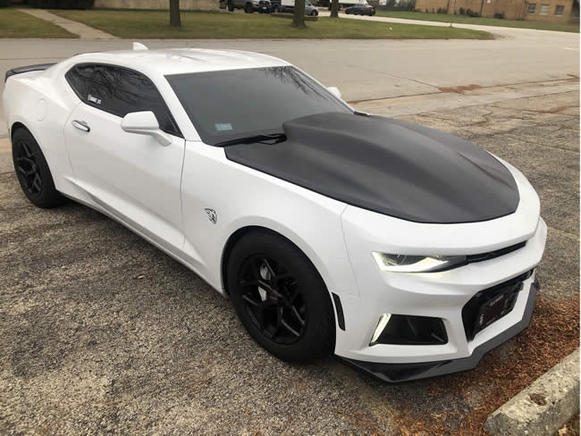 2016-2024 Camaro Max Clearance Full Frame "High Ram" Bolt on Cowl hood, Underside