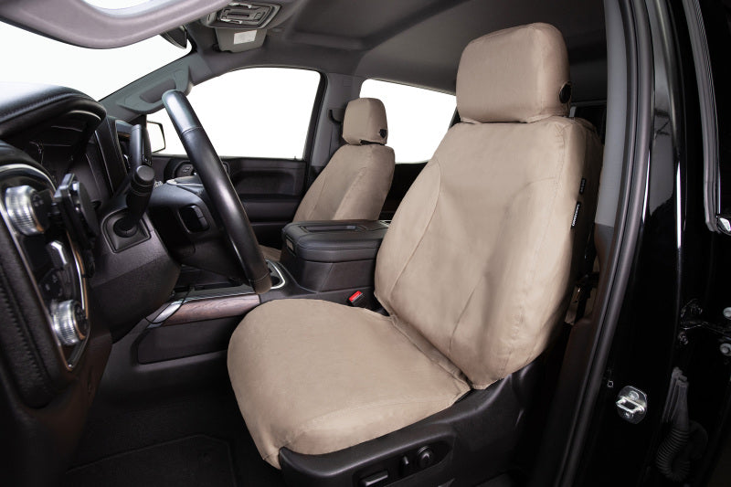 Covercraft 16-26 Mercedes-Benz Sprinter Polycotton SeatSaver Custom Front Row Seat Covers-Taupe