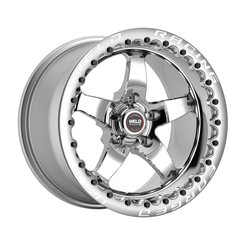 Weld S71 Beadlock 15x10/5x120.65/7.5 BS/3.18 HB-Polished Center-Polished Shell-Black SBL MT Wheel
