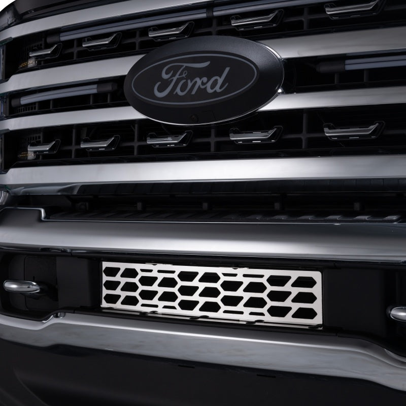 Putco 23-24 Ford F250/F350 Super Duty Hex Shield Design Bumper Grille Inserts - Polished SS