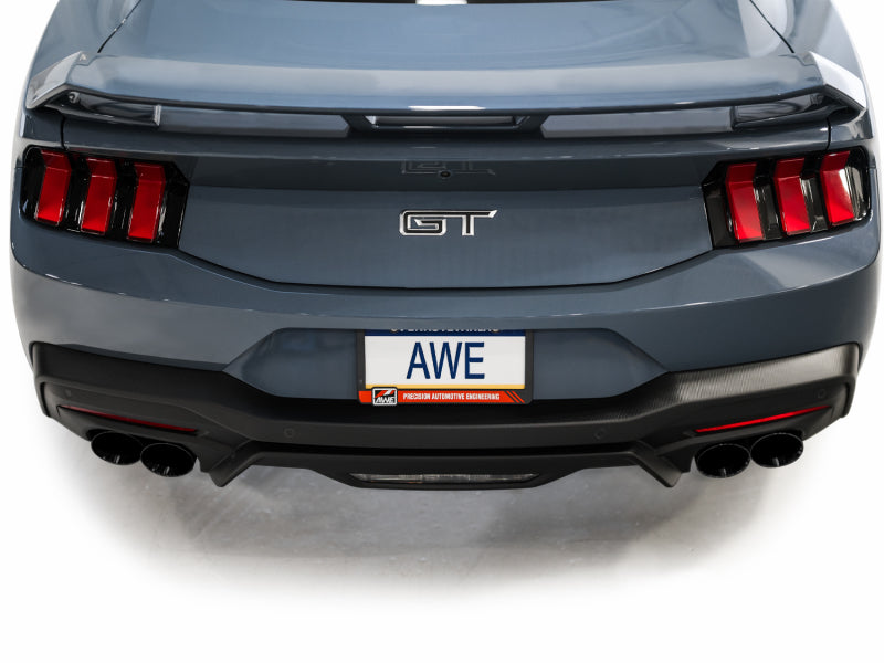 AWE 2024 Ford Mustang GT Fastback S650 RWD Track Edition Cat-Back Exhaust w/ Quad Diamond Black Tips