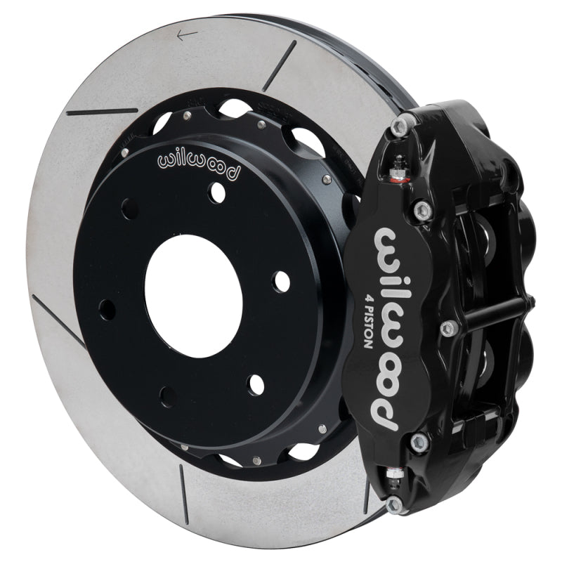 Wilwood 03-08 Audi A4 Forged Narrow Superlite 4R Rear Big Brake Kit 12.88in Slot Rotor - Black