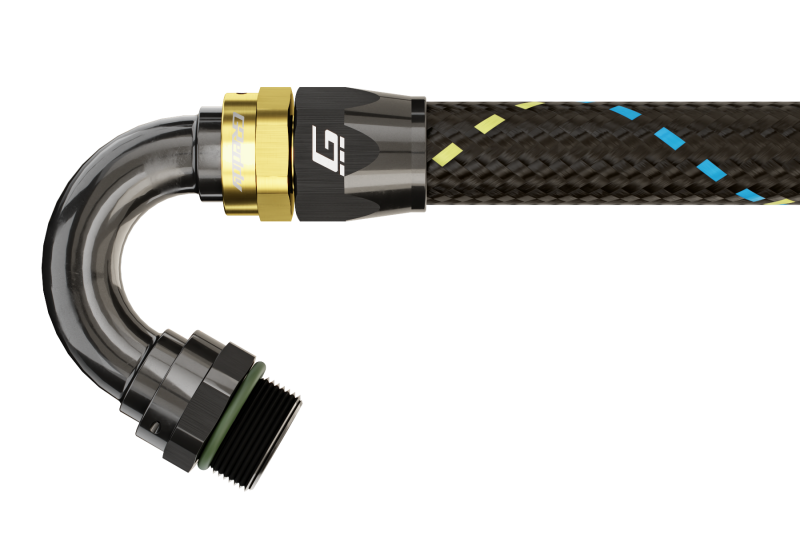 GReddy AN06 150 DEGREE ORB MALE BLACK/GOLD ANODIZED