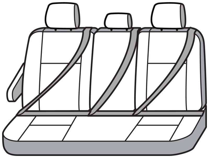 Covercraft 15-26 Ford Transit Polycotton SeatSaver Custom Second Row Seat Covers-Misty Grey
