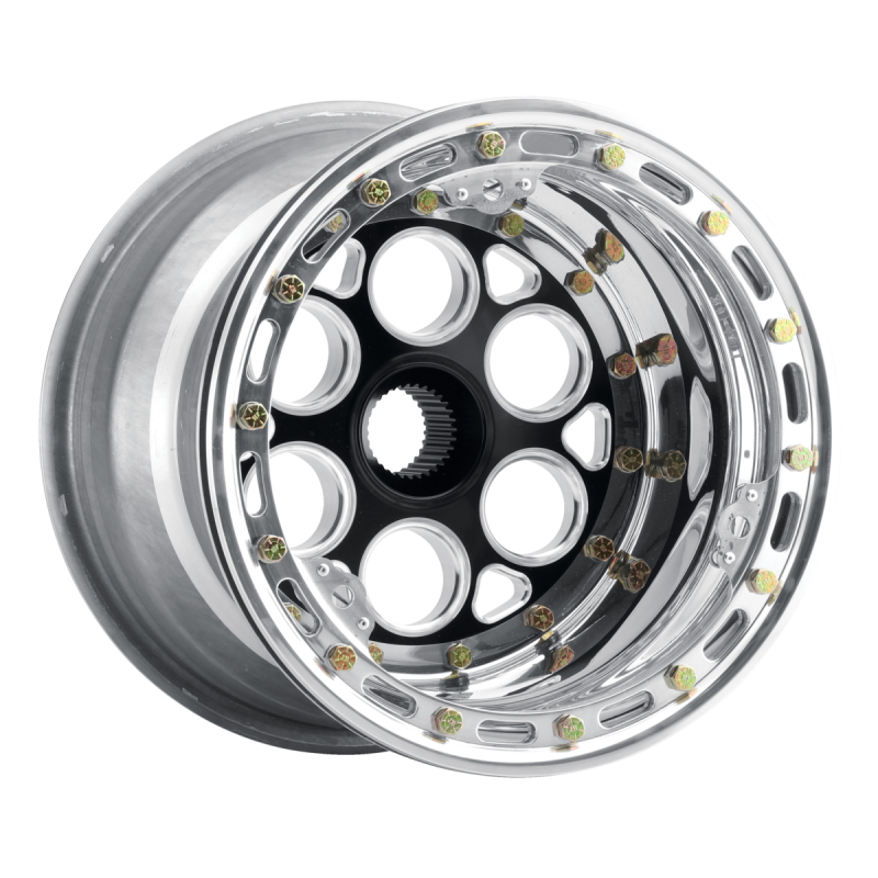 Weld Magnum Midget Sprint 13x8/31-Spline/4 BS - Black Center - Polished Shell - Polished IBL Wheel