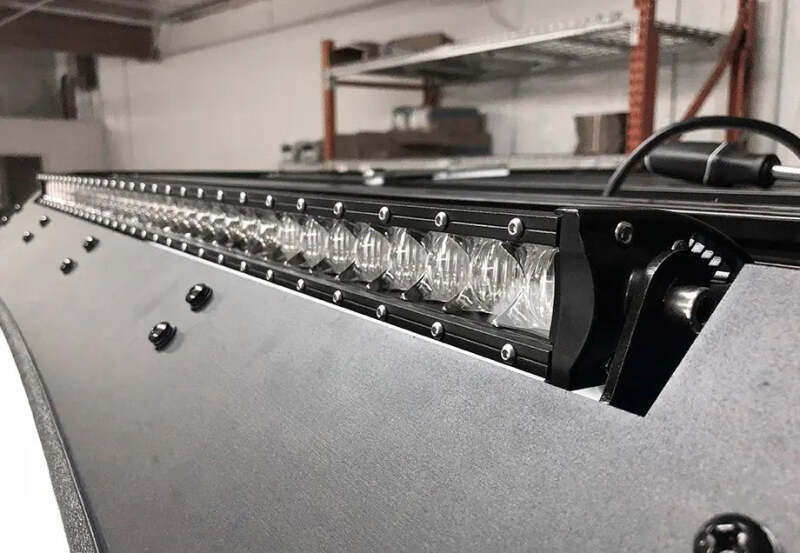 Cali Raised 40in Cutout Prinsu Roof Rack 42in Led Light & Bracket Kit w/ Square Blue Backlit Switch