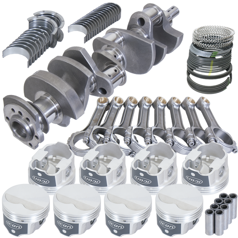 Eagle Chevy 350 3.480in Crank 5.700in I-Beam Rods -3.7cc Flat Top 4.030in Pistons Rotating Assembly