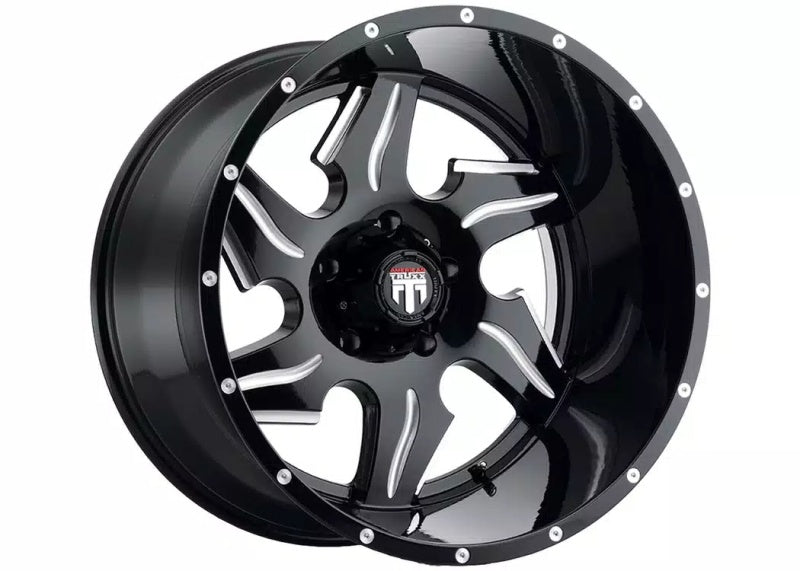 American Truxx AT163 Ninja 22x14 / 6x135 BP / -76mm Offset / 87.1mm Hub Gloss Black Milled Wheel