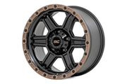 Rough Country 79 Series Wheel | One-Piece | Semi Gloss Black w/Bronze Ring | 17x8.5 | 5x5 | 0mm
