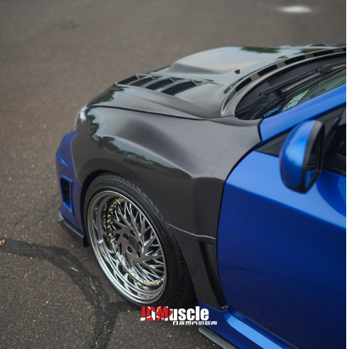JDMuscle 08-14 WRX/STI Carbon Fiber Hood V3 w/ Heat Extract