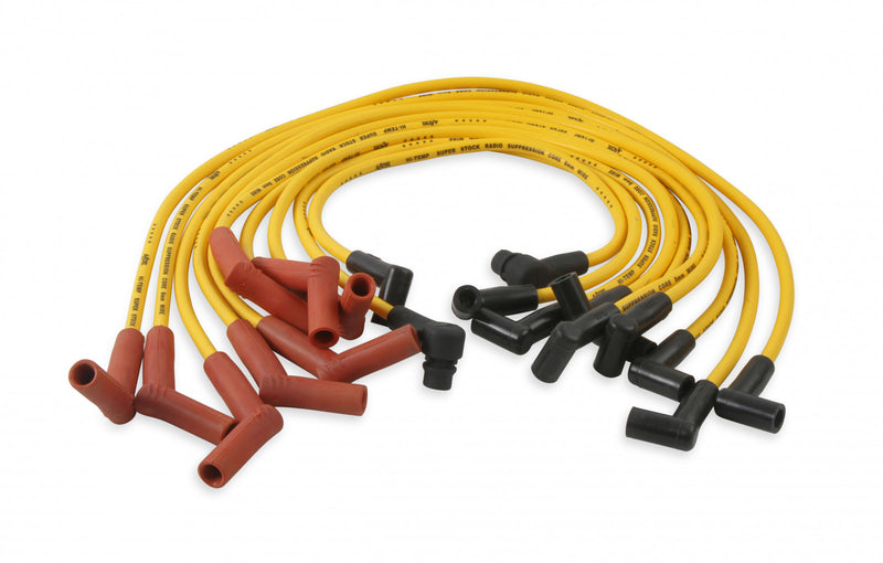 ACCEL Spark Plug Wire Set - 8mm - Custom with Graphite Core - Yellow with HEI Stock Style Boots