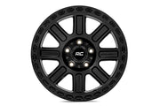 Rough Country 84 Series Wheel | One-Piece | Gloss Black | 15x8 | 5x4.5 | -19mm