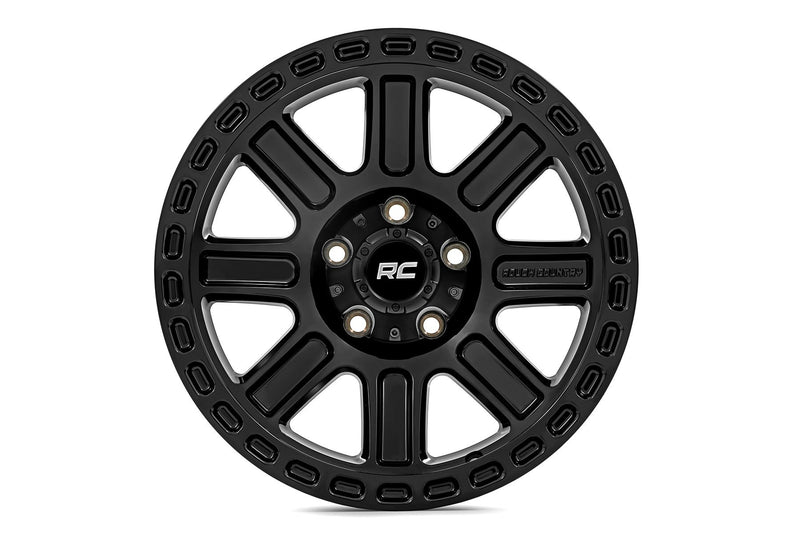 Rough Country 84 Series Wheel | One-Piece | Gloss Black | 15x8 | 5x4.5 | -19mm
