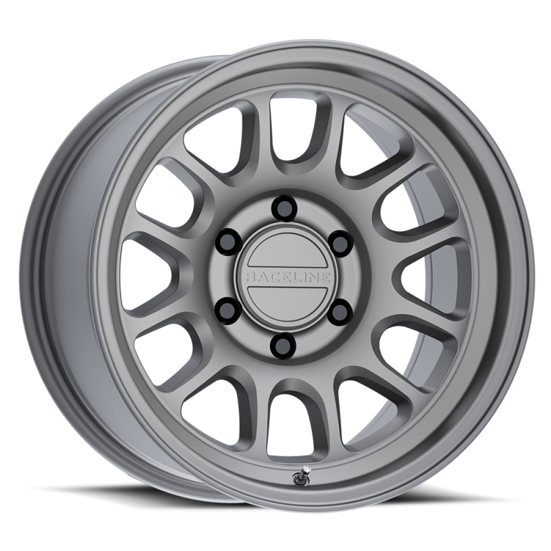 Raceline 958T Rogue 17x9in / 5X139.7 BP / -12mm Offset / 106.5mm Bore - Matte Titanium