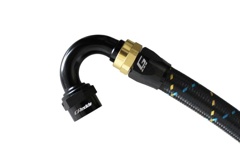 GReddy AN08 150 DEGREE HOSE END SWIVEL BLACK/GOLD ANODIZED