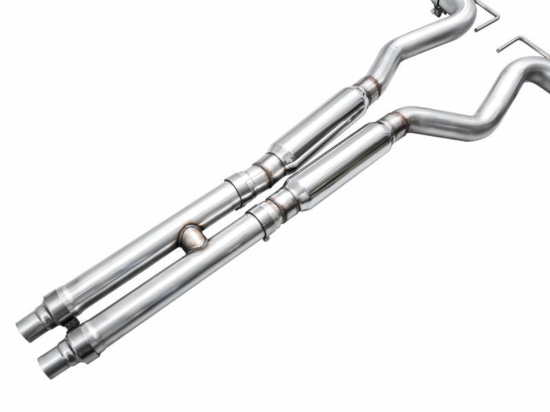 AWE 2024 Ford Mustang Dark Horse S650 RWD Track Edition Cat-Back Exhaust w/ Quad Chrome Silver Tips
