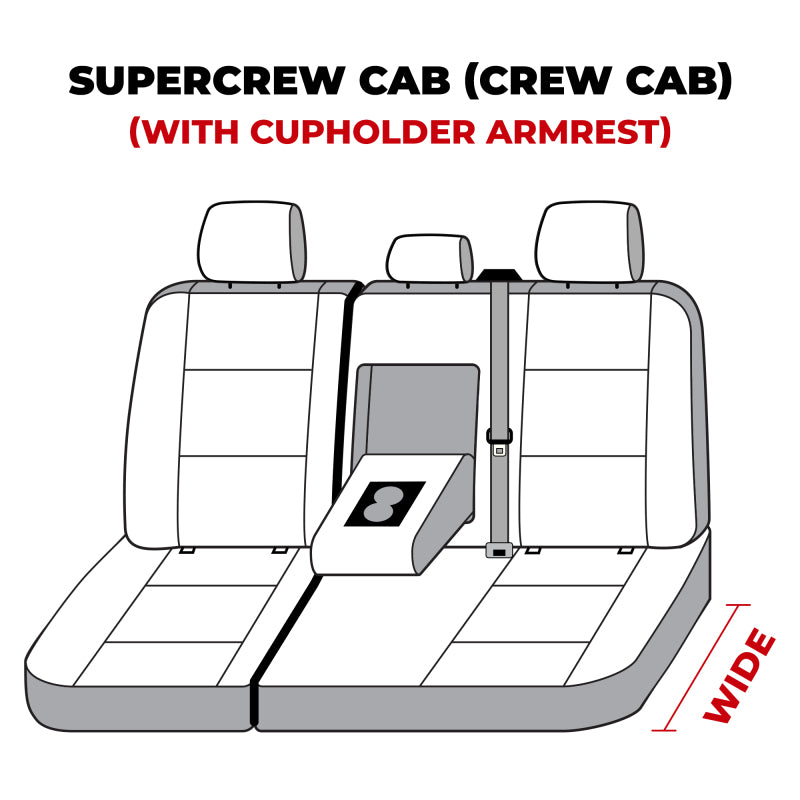 Covercraft 21-24 Ford F-250 Polycotton SeatSaver Custom Second Row Seat Covers - Grey