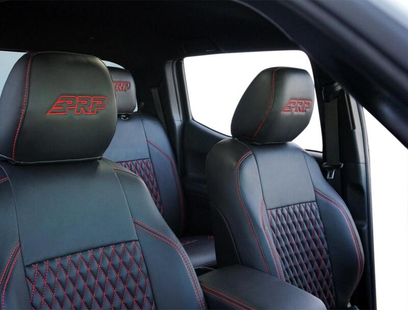 PRP 16-23 Toyota Tacoma Front Seat Covers (Pair) - Black/Orange