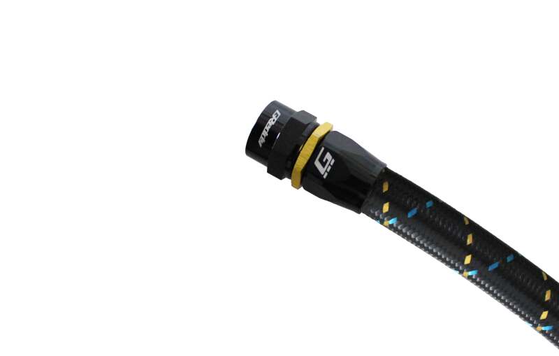 GReddy AN06 STRAIGHT HOSE END SWIVEL BLACK/GOLD ANODIZED