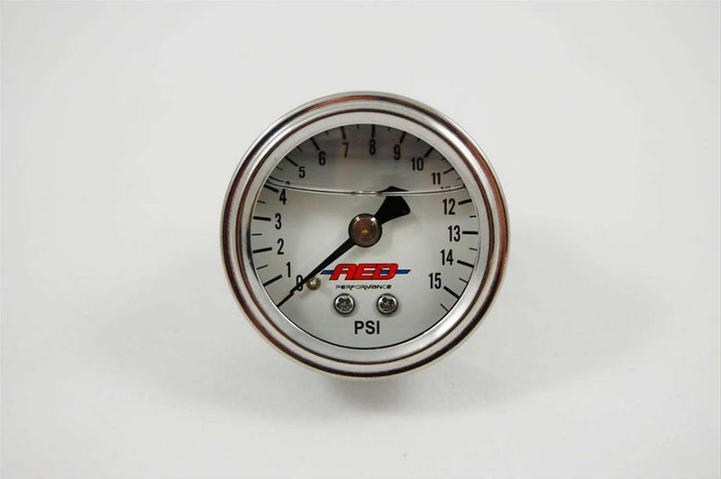 Advanced Engine Design 1-1/2 Fuel Press. Gauge 0-15psi Liquid Filled