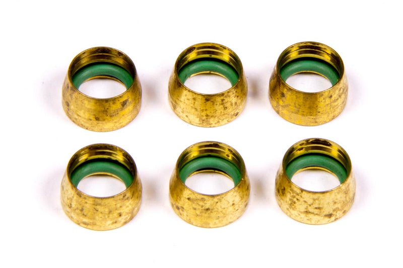 Aeroquip -6 Replacement A/C Brass Sleeves (6 pk)