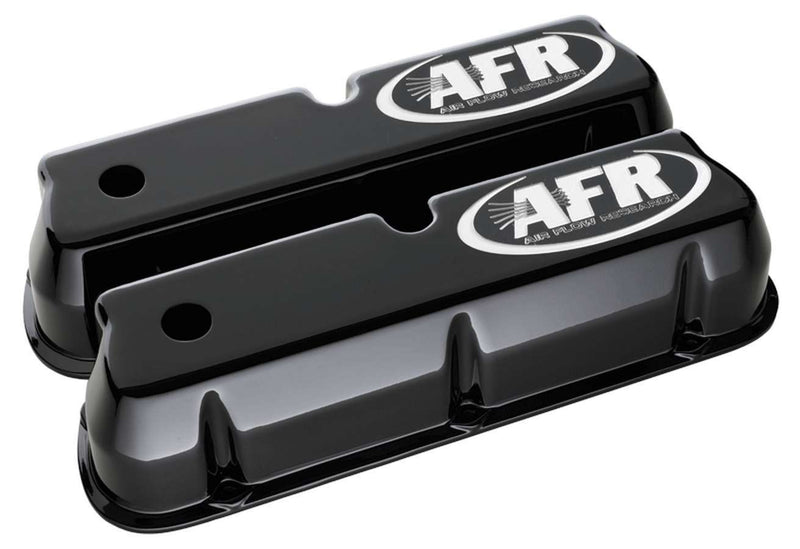 Air Flow Research SBF Tall Alum Valve Cvr Black w/AFR Logo