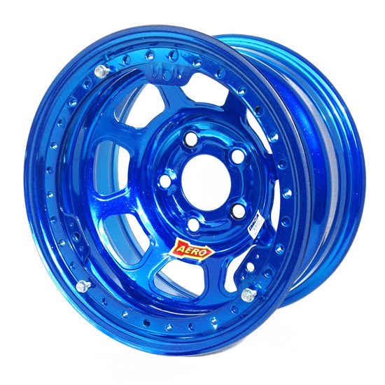 Aero Race Wheels 15x8 4in 5.00 Blue Chrome Beadlock Wheel