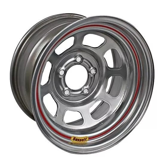 Bassett Wheel 15x7 5x4.5 3.75in BS Silver Spun