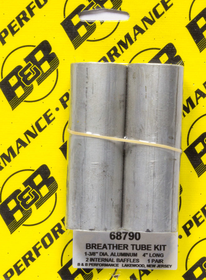 B And B Performance Products Aluminum 4in V/C Breather Tube Kit (Pair)