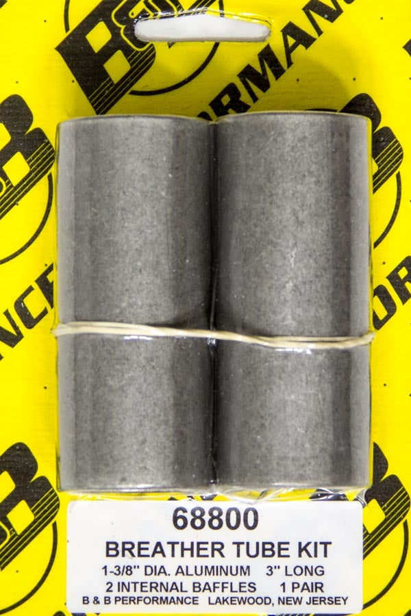 B And B Performance Products Breather Tube Kit - Alum. 3in Long (Pair)