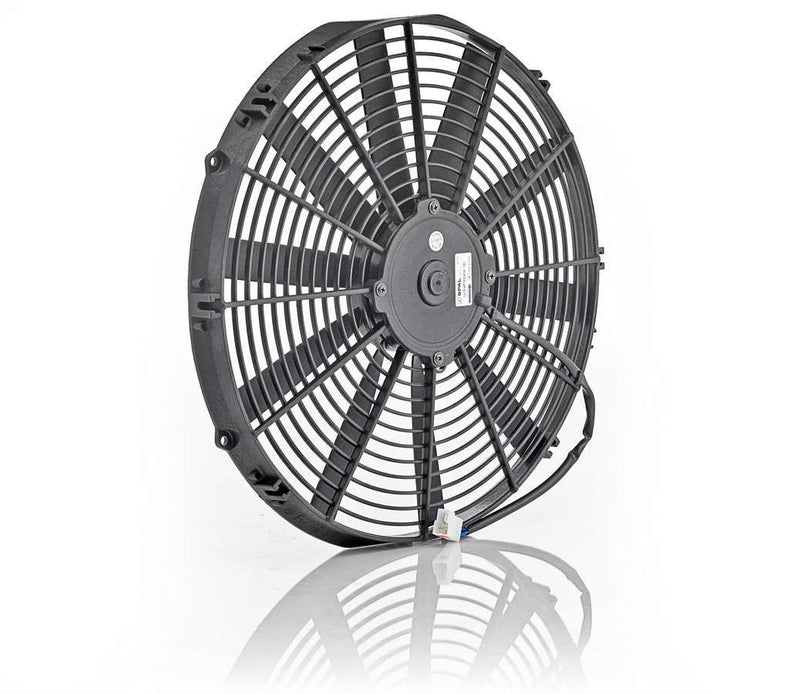 Be-Cool Radiators 16in Euro Black Thin Lin e Electric Puller Fan