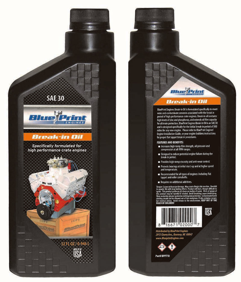 Blueprint Engines Crate Eng Break In Oil SAE30 Quart