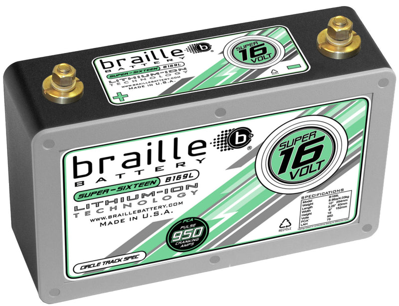 Braille Auto Battery Lithium ION Super 16 Volt Battery 950 Amps
