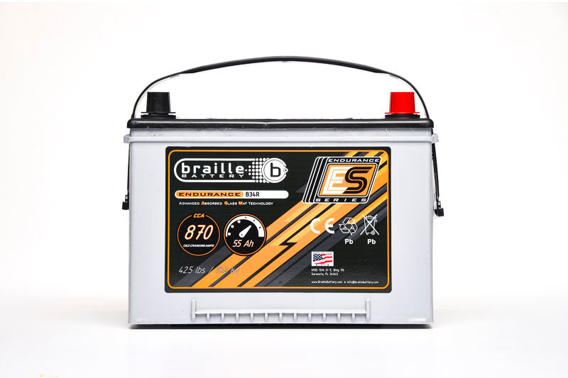 Braille Auto Battery 34R Endurance AGM Battery 870 CCA